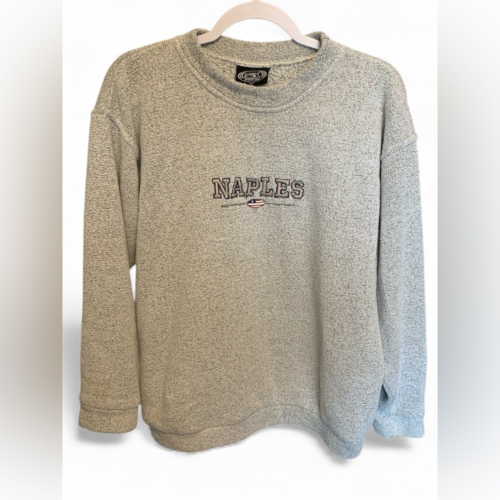 Exist Sports‎ Line Naples Florida Sweatshirt Mens Medium Grey Marl Pullover Crew